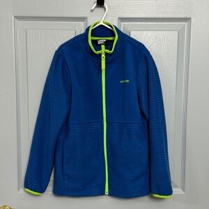 Land's End Youth Boys Sz Medium 8 Full Zip Grid Polar Tech Fleece Jacket EUC